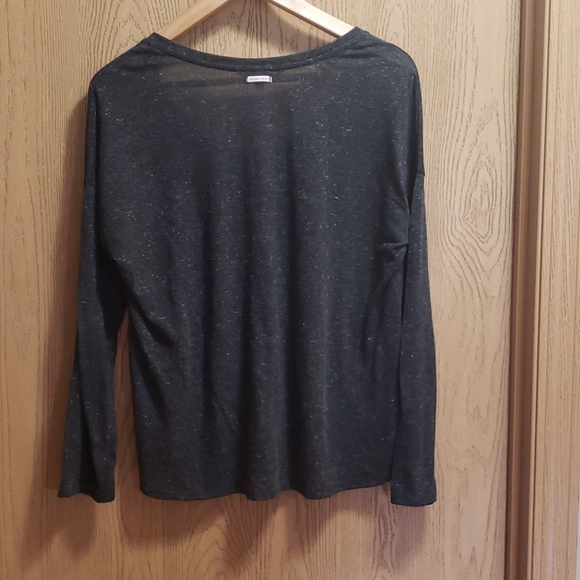 Victoria's Secret flax blend charcoal gray long sleeve button top Size Medium - Picture 4 of 8